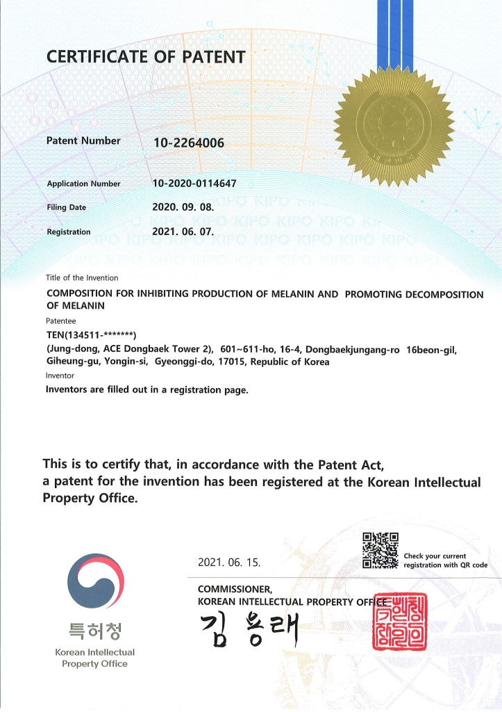 Patent No. 10-2264006