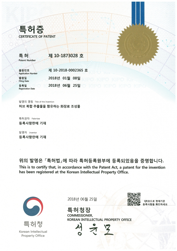 Patent No. 10-1873028